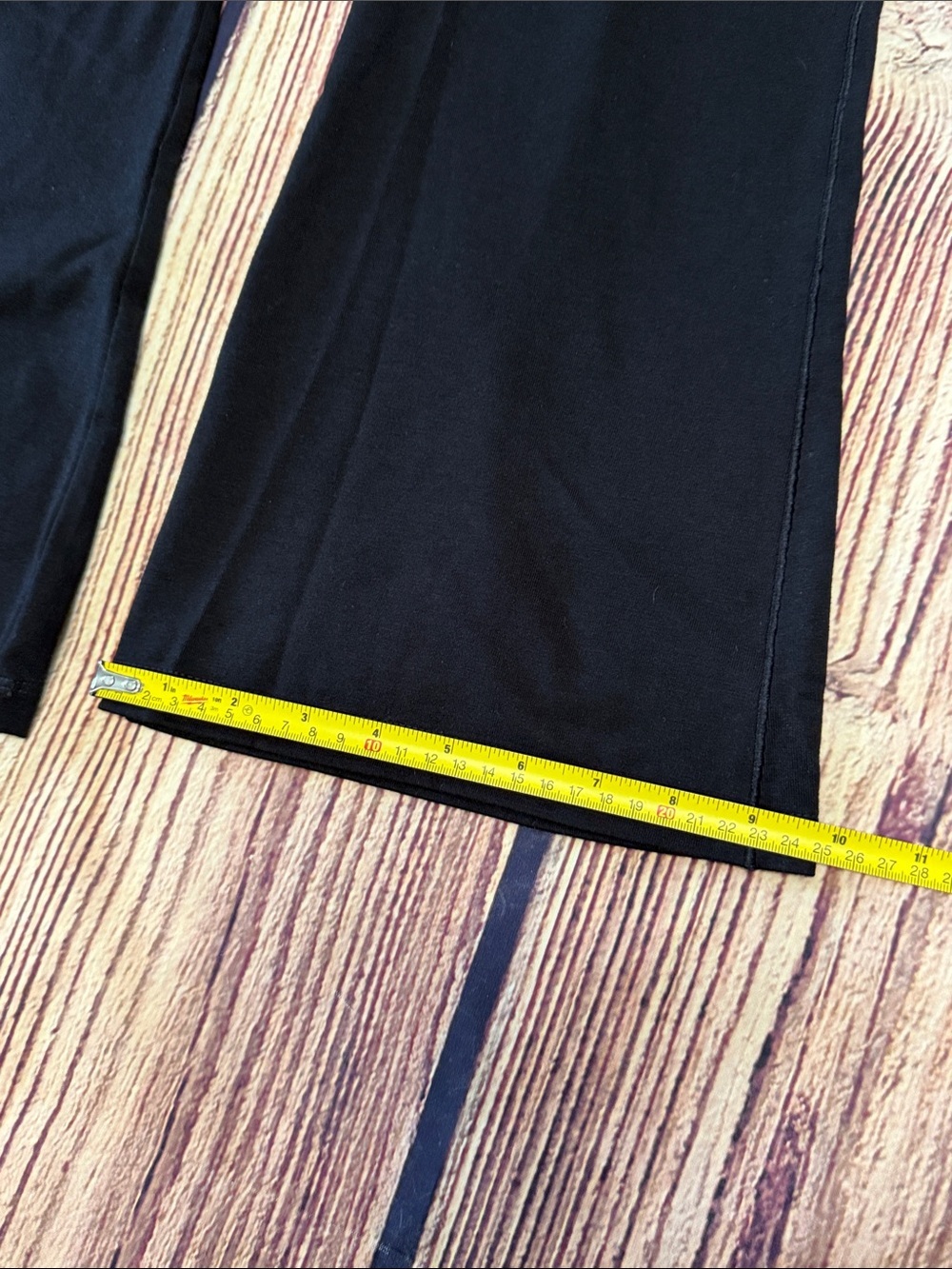Love Pink Bling Rhinestone Black Fold-Over Flare Yoga Pants - Picture 6 of 11